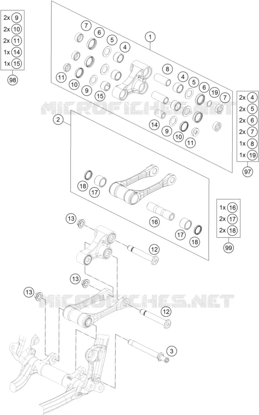 BIELLETTE D'AMORTISSEUR PRO LEVER KTM MOTO 450 2019 SX-F  450 SX-F FACTORY EDITION