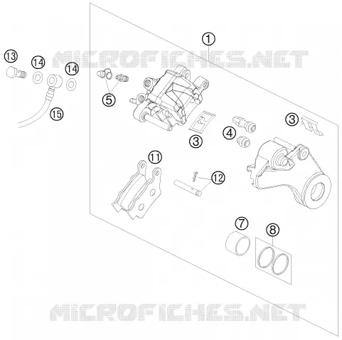 ETRIER DE FREIN AR KTM MOTO 990 2008 SUPERDUKE  990 SUPER DUKE WHITE