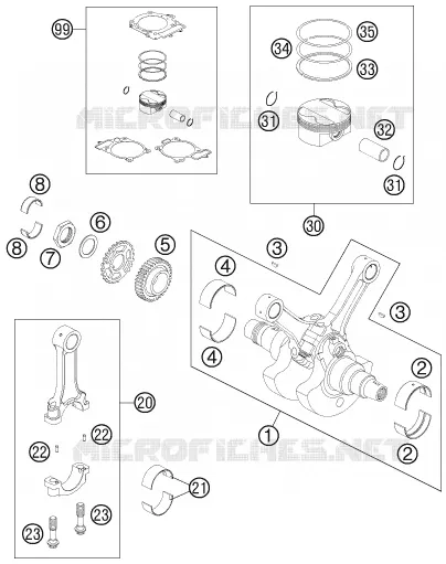 VILEBREQUIN / PISTON KTM MOTO 990 2007 SUPERDUKE  990 SUPER DUKE ANTHRACITE