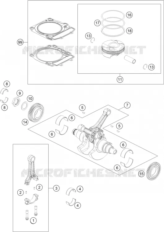 VILEBREQUIN / PISTON KTM MOTO 1290 2021 SUPERDUKE  1290 SUPER DUKE GT WHITE