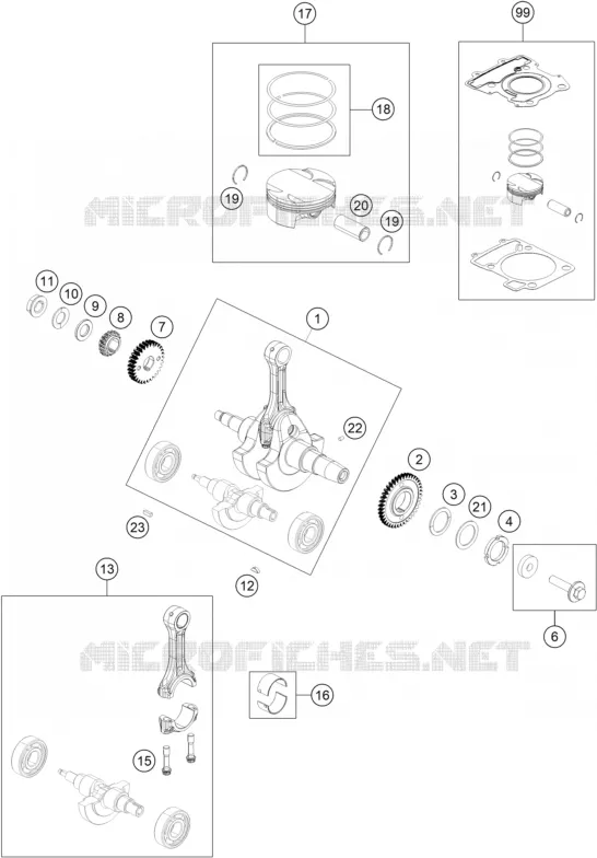 VILEBREQUIN / PISTON KTM MOTO 390 2020 RC  RC 390 WHITE - B.D.