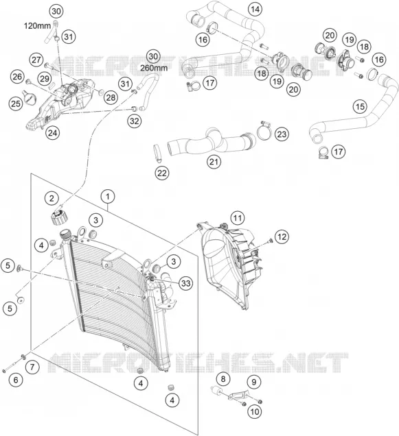 CIRCUIT DE REFROIDISSEMENT KTM MOTO 1290 2021 SUPERDUKE  1290 SUPER DUKE R ORANGE