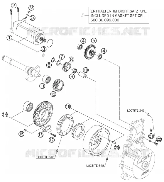 DEMARREUR ELECTRIQUE KTM MOTO 990 2007 SUPERDUKE  990 SUPER DUKE BLACK
