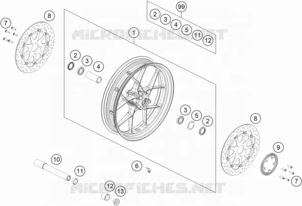 ROUE AVANT KTM MOTO 890 2021 DUKE  890 DUKE ORANGE
