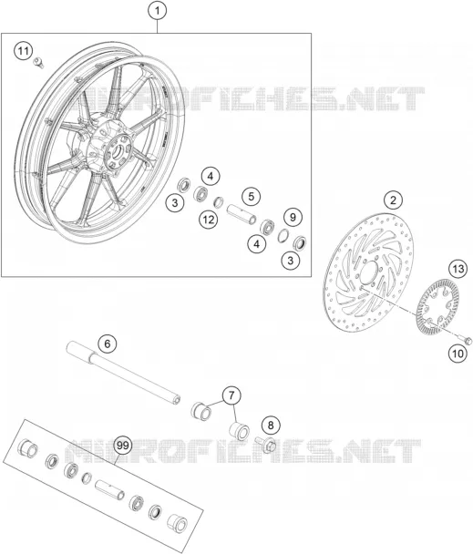 ROUE AVANT KTM MOTO 390 2021 DUKE  390 DUKE WHITE