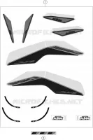 AUTOCOLLANTS pour KTM 390 DUKE SILVER - CKD de 2021