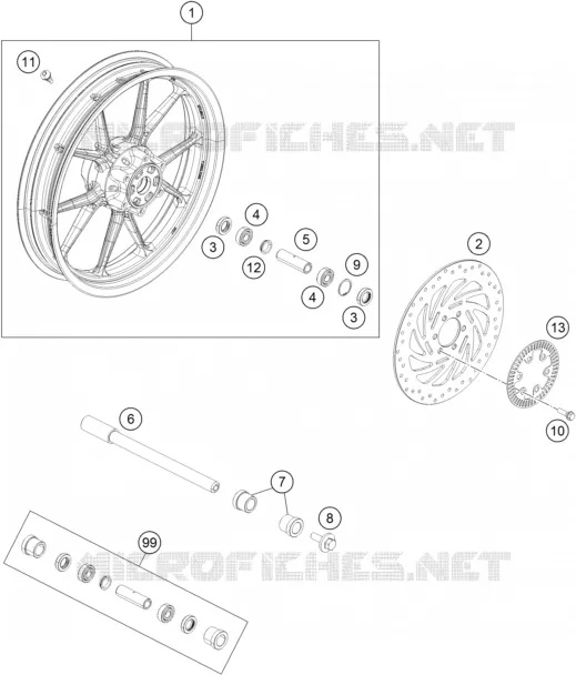 ROUE AVANT KTM MOTO 390 2021 DUKE  390 DUKE SILVER - CKD
