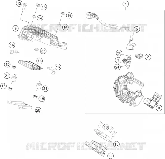 BOITIER PAPILLON INJECTION KTM MOTO 390 2021 DUKE  390 DUKE SILVER