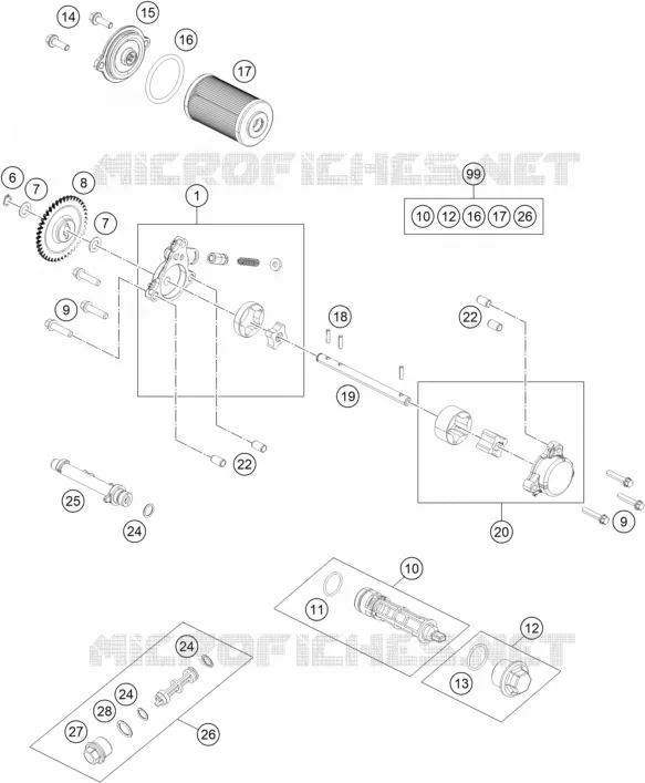 POMPE A HUILE KTM MOTO 390 2020 DUKE  390 DUKE WHITE - IKD