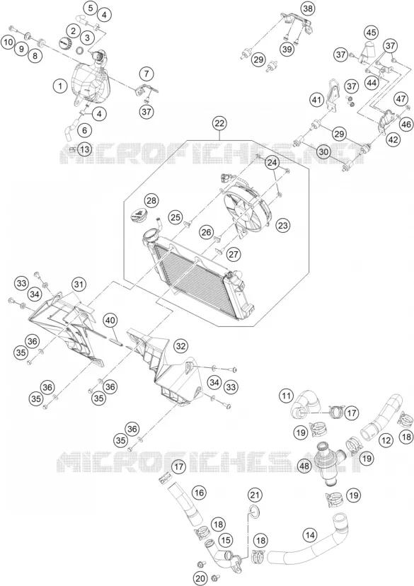 CIRCUIT DE REFROIDISSEMENT KTM MOTO 250 2021 DUKE  250 DUKE BLACK