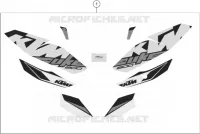 AUTOCOLLANTS pour KTM 200 DUKE NON ABS WHITE - B.D. de 2021
