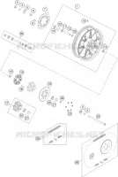 ROUE ARRIERE pour KTM 200 DUKE NON ABS BLACK - B.D. de 2021