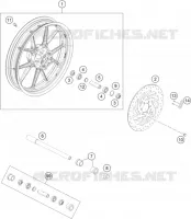 ROUE AVANT pour KTM 200 DUKE NON ABS BLACK - B.D. de 2021