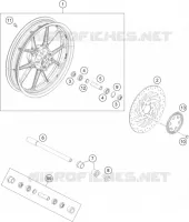 ROUE AVANT pour KTM 200 DUKE ABS WHITE - CKD de 2021