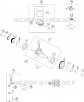 VILEBREQUIN / PISTON pour KTM 200 DUKE ABS WHITE - CKD de 2021