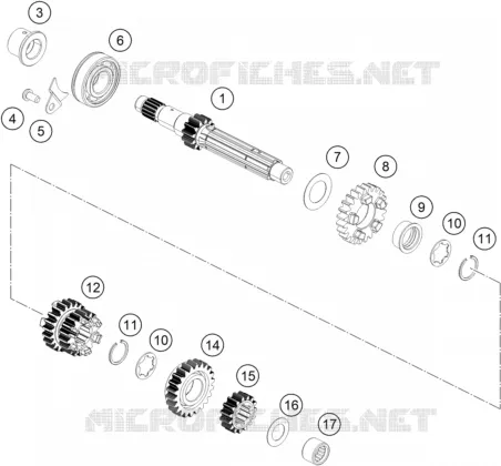 BOITE DE VITESSES - ARBRE PRIMAIRE KTM MOTO 200 2021 DUKE  200 DUKE ABS WHITE - CKD
