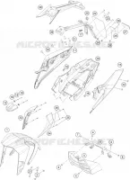 PLASTIQUES pour KTM 200 DUKE ABS ORANGE - B.D. de 2021