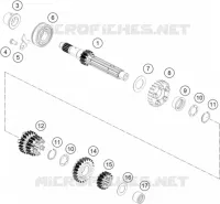 BOITE DE VITESSES   ARBRE PRIMAIRE pour KTM 200 DUKE ORANGE ABS - IKD de 2020