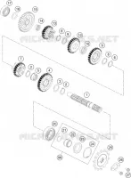 BOITE DE VITESSES   ARBRE SECONDAIRE pour KTM 200 DUKE ORANGE ABS - IKD de 2020