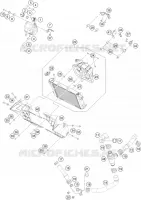 CIRCUIT DE REFROIDISSEMENT pour KTM 200 DUKE ORANGE ABS - IKD de 2020