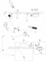 GUIDON / COMMANDES pour KTM 200 DUKE ORANGE ABS - IKD de 2020