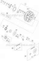 ROUE ARRIERE pour KTM 200 DUKE ORANGE ABS - IKD de 2020