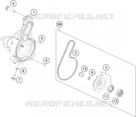POMPE A EAU KTM MOTO 200 2020 DUKE  200 DUKE ORANGE ABS - B.D.