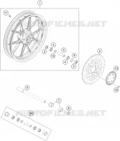 ROUE AVANT pour KTM 200 DUKE WHITE ABS - B.D. de 2020