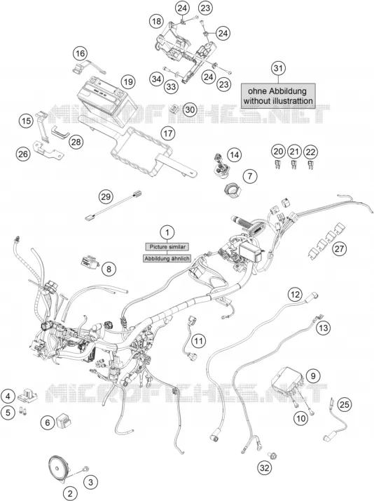 FAISCEAU ELECTRIQUE KTM MOTO 200 2020 DUKE  200 DUKE WHITE ABS - B.D.