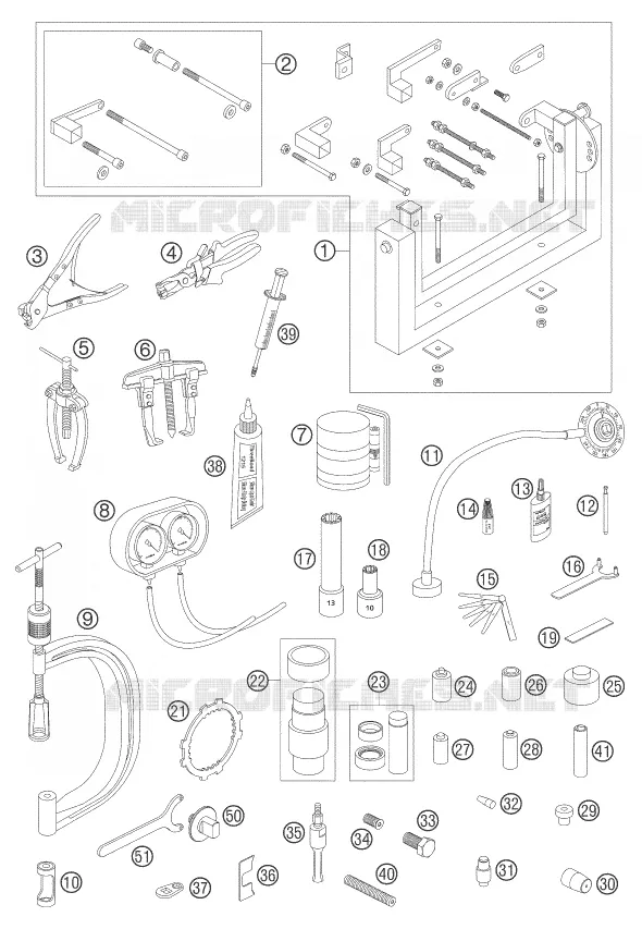 OUTILLAGE SPECIFIQUE (MOTEUR) KTM MOTO 990 2006 SUPERDUKE  990 SUPERDUKE TITANIUM