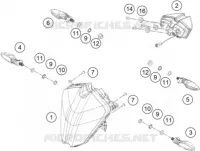 PHARE / FEU ARRIERE pour KTM 250 ADVENTURE BLACK de 2021