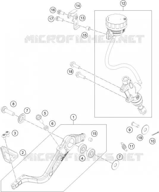 MAITRE CYLINDRE DE FREIN ARRIERE KTM MOTO 390 2021 ADVENTURE  390 ADVENTURE ORANGE - CKD