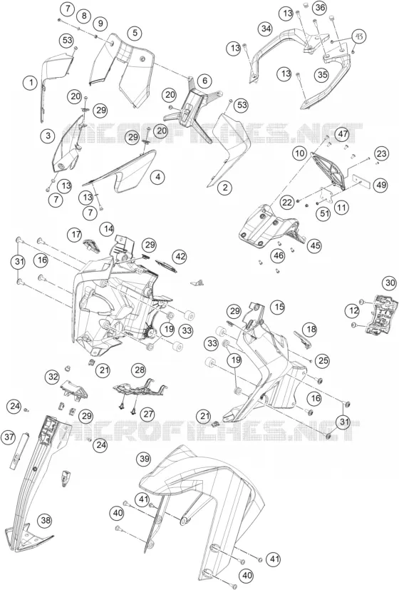 PLASTIQUES KTM MOTO 390 2020 ADVENTURE  390 ADVENTURE ORANGE - IKD