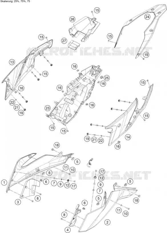 CACHES LATERAUX KTM MOTO 390 2020 ADVENTURE  390 ADVENTURE WHITE - IKD