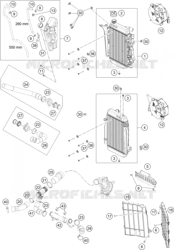 CIRCUIT DE REFROIDISSEMENT KTM MOTO 1290 2021 SUPER ADVENTURE  1290 SUPER ADVENTURE S ORANGE