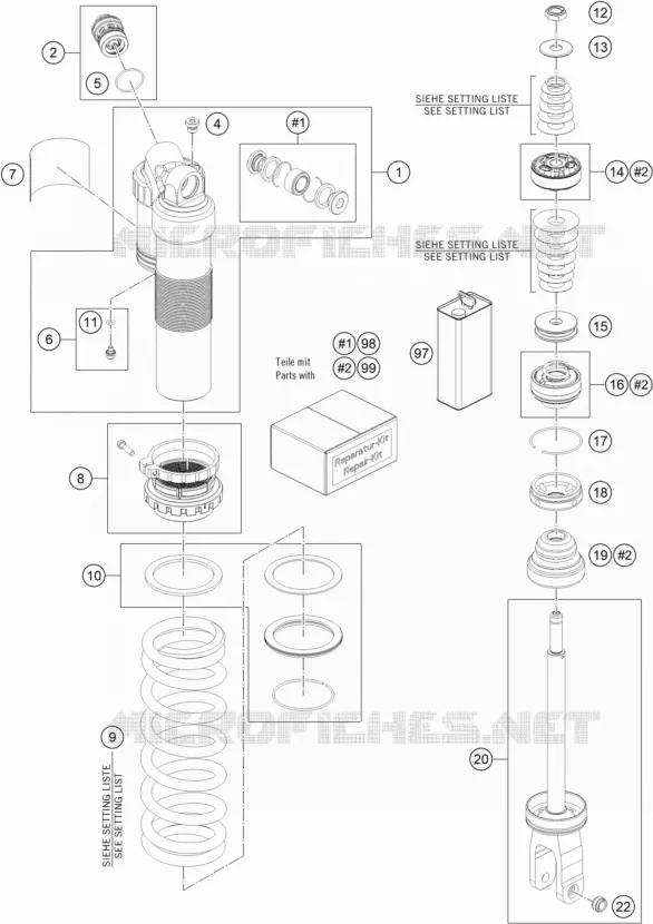 AMORTISSEUR (PIECES) KTM MOTO 350 2021 XC-F  350 XC-F