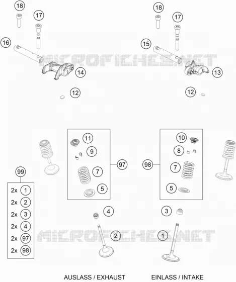 SOUPAPES KTM MOTO 500 2021 EXC-F  500 EXC-F SIX DAYS