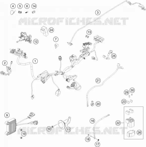 FAISCEAU ELECTRIQUE KTM MOTO 350 2021 EXC-F  350 EXC-F SIX DAYS CKD
