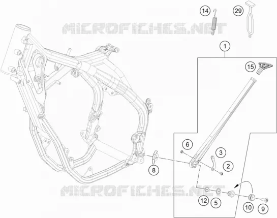 BEQUILLE LATERALE / CENTRALE KTM MOTO 350 2021 EXC-F  350 EXC-F SIX DAYS