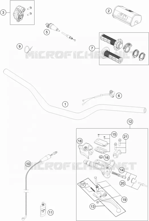 GUIDON / COMMANDES KTM MOTO 250 2021 SX  250 SX