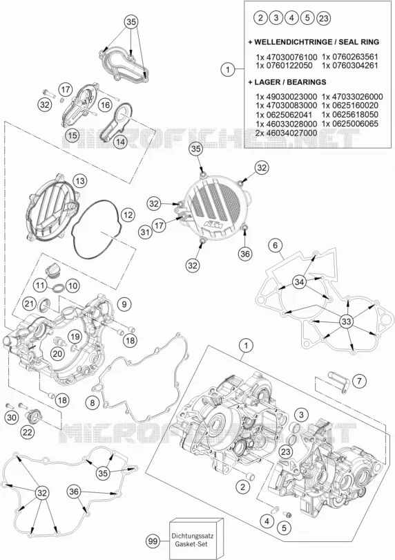 CARTER MOTEUR KTM MOTO 85 2021 SX  85 SX 19/16