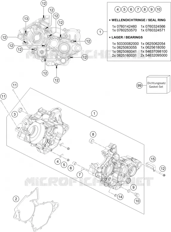 CARTER MOTEUR KTM MOTO 125 2022 XC  125 XC