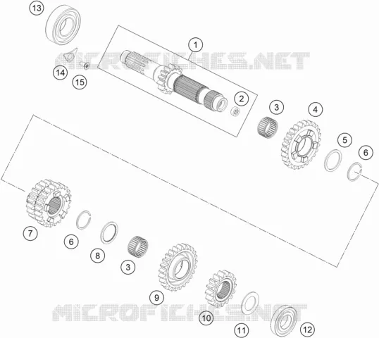BOITE DE VITESSES - ARBRE PRIMAIRE KTM MOTO 300 2022 XC-W  300 XC-W TPI ERZBERGRODEO