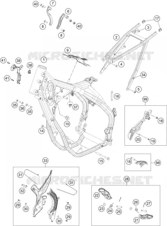 CADRE KTM MOTO 250 2022 EXC-F  250 EXC-F SIX DAYS