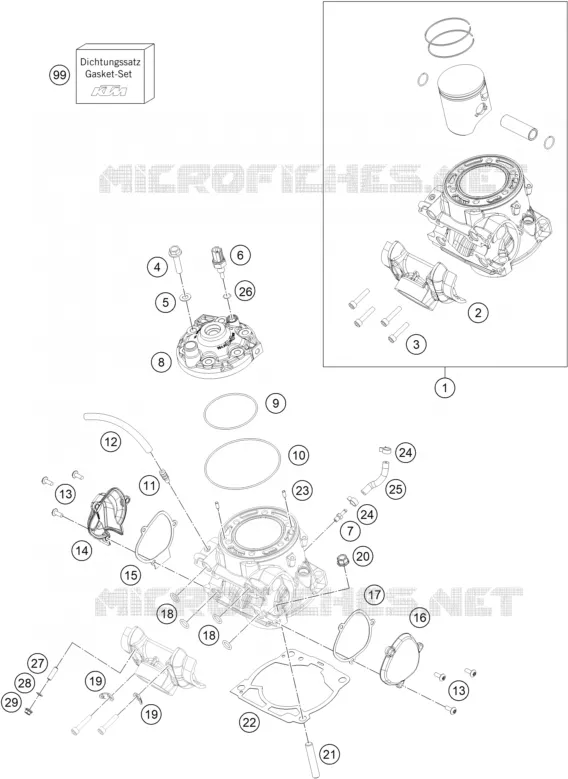 CYLINDRE / CULASSE KTM MOTO 250 2022 EXC  250 EXC SIX DAYS TPI