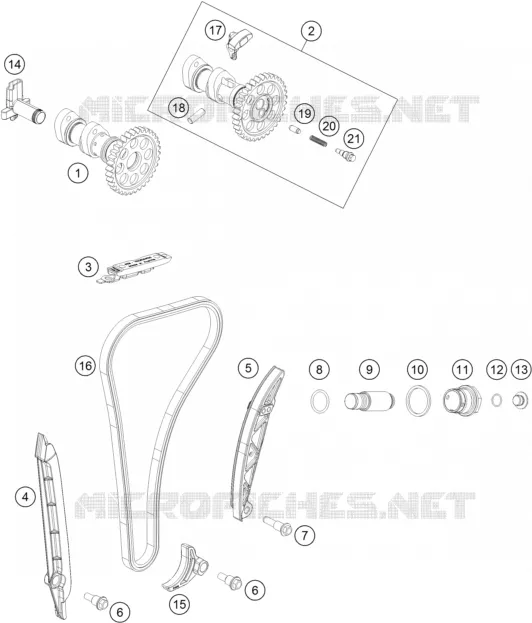 DISTRIBUTION KTM MOTO 350 2022 EXC-F  350 EXC-F