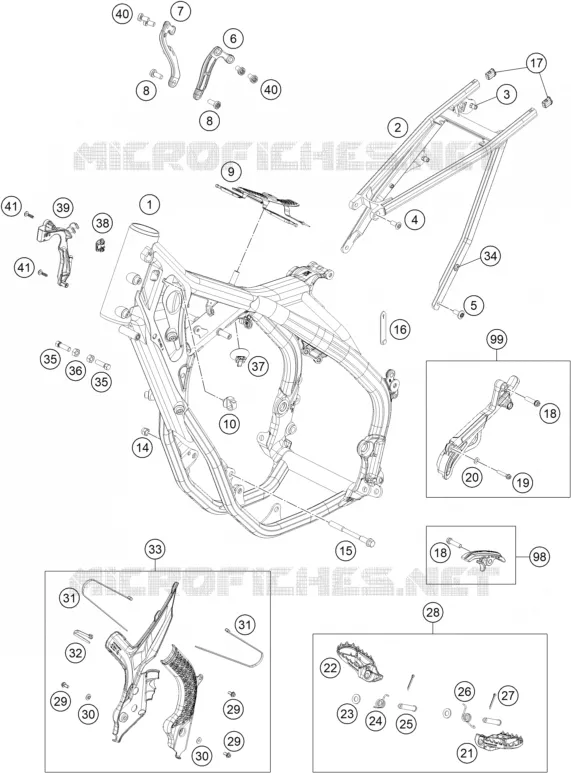 CADRE KTM MOTO 350 2022 EXC-F  350 EXC-F SIX DAYS CKD