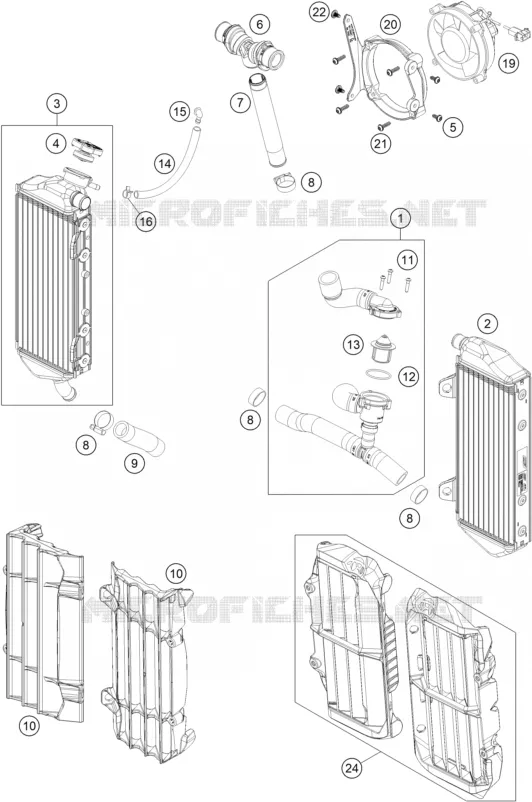 CIRCUIT DE REFROIDISSEMENT KTM MOTO 300 2022 EXC  300 EXC TPI ERZBERGRODEO