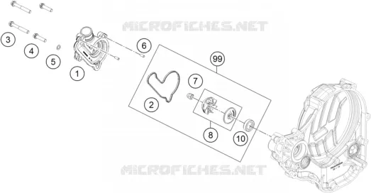POMPE A EAU KTM MOTO 250 2022 SX-F  250 SX-F