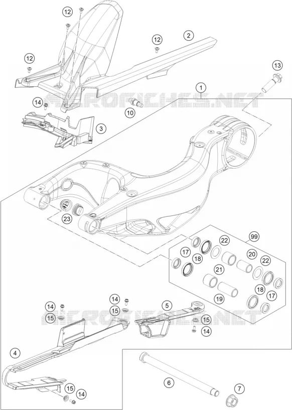BRAS OSCILLANT  KTM MOTO 1290 2022 SUPER DUKE  1290 SUPER DUKE R EVO black